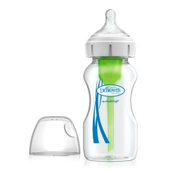 DR. BROWN'S 9 OZ/270 Ml Options+ Wide-Neck Bottle, Glass, 1-Pack