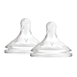 DR. BROWN'S Y-Cut Natural Silicone Nipple, Wide-Neck 2-Pack