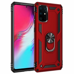 CSMART 【】 Anti-Drop Hybrid Magnetic Hard Armor Case With Ring Holder for Samsung Galaxy A52 5G In Red