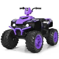 COSTWAY 12V Kids 4-Wheeler Atv Quad Ride On Car W/ Led Lights Music Bluetooth USB