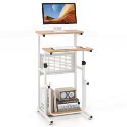 COSTWAY Stand Up Desk Height Adjustable Sit Stand Computer Workstation Standing Desk