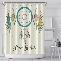 PANDACO Free Spirit Fabric Shower Curtain (180Cm X 180Cm) (72" X 72")