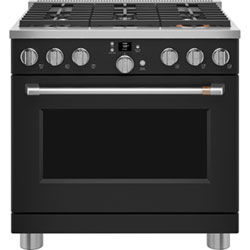 Cuisinière Gaz Autonome À Convection À Ventilateur 6,2 Pi³ 36 Po Café (Cgy366P3Td1) - Noir Mat