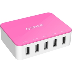 ORICO 40W 5 Port Family-Sized Charging Station (Pink)