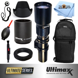 ULTIMAXX 500MM Preset Lens With Lens Adapter, 2X Converter And Backpack (Nikon) - Us Version W/ Seller Warranty