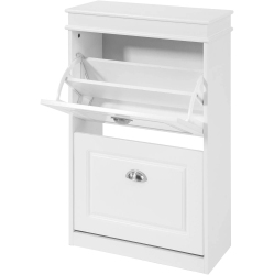 SOBUY Fsr78-W, 2 Drawers Shoe Cabinet Shoe Rack Shoe Storage Cupboard Organizer Unit