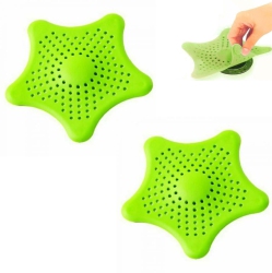 ISTAR Silicone Star Shaped Sink Filter Bathroom Hair Catcher, Drain Strainers Cover Trap Basin Sink Plug for Wash Basin Standard Light (2-Pack)