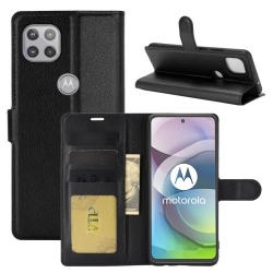 CSMART [Cs] Motorola Moto One 5G Ace Case, Magnetic Leather Folio Wallet Flip Case Cover With Card Slot In Black