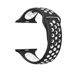 CC Topsave Sports Silicone Band Replacement Band Strap for Apple Watch Iwatch Series 1 2 3 4 5, 42Mm/44Mm, Black In White