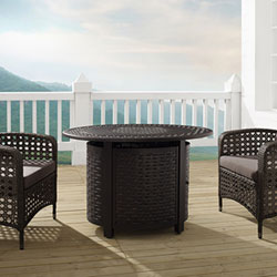 Paramount Thatch Oval Propane Fire Pit - 37,000 BTU - Black/Bronze