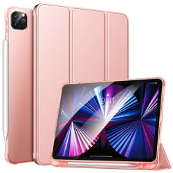 HLD Moko Case Fit New Ipad Pro 11 Inch Case 2021 (3Rd Gen) With Apple Pencil Holder, Soft Tpu Smart Trifold Stand Translucent Ba