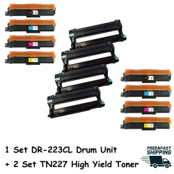 BESTONER Dr223 & 2 Set Tn223 Tn227 Bk/m/y/c Compatible Brother Hl-L3210 Hl-L3230 L3270CDw L3290CDw Mfc-L3710Cw L3750CDw L3770CDw