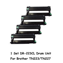 BESTONER 1 Set Brother Dr223Cl/dr-223/dr223/tn 223/tn227/tn223/tn-227 Bk/m/y/c Compatible Drum Unit Brother Hl-L3210 Hl-L3230 L3270CDw L3290CDw
