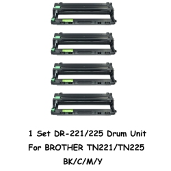 BESTONER 1 Set Brother Dr221Cl/dr-221/dr225/tn 221/tn225/tn225/tn-221 Bk/m/y/c Compatible Drum Unit Brother Dcp-9020 Hl-3140 3150CDn 3170CDw 3180CDw