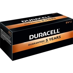 DURACELL Coppertop Alkaline Batteries With Duralock Power Preserve Technology, 9V, 12/pk