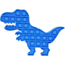EVEREST Dinosaur Push Pop Bubble Fidget Toy [Sensory Kids Adults Anxiety Stress Relief] In Blue