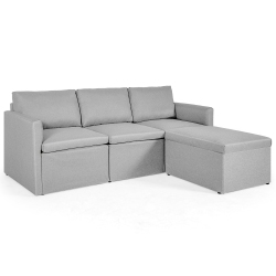 COSTWAY Convertible Sectional Sofa L-Shaped Couch W/reversible Chaise