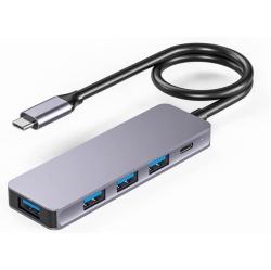 NAVOR 5-In-1 USB C Hub, USB Type-C Adapter \w 4 X USB 3.0 Ports, 100W Power Delivery, Compatible \w Macbook Pro/air, Thunderbolt 3 / 4, Samsung S22