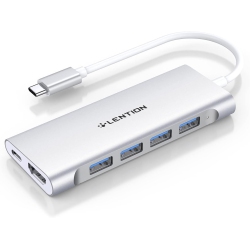 HLD USB-C Multi-Port Hub \w 4K HDMI Output, 4 USB 3.0, Type C Charging Compatible 2023-2016 Macbook Pro, New Mac Air & Surface, Chromebook, More