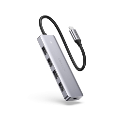 HLD Ugreen USB C Hub 4 Ports USB 3.1 Type C to USB 3.0 Hub Adapter With Micro USB for Macbook Pro, Imac, Samsung Galaxy S10 S9