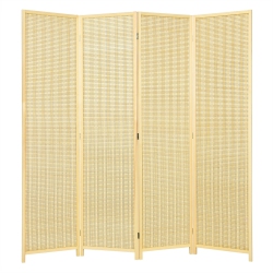 GYMAX 4 Panel Room Divider Screen Portable Folding 6 Ft Partition Screen