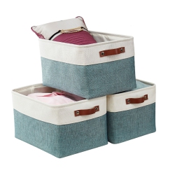 DECOMOMO Fordable Storage Bin - Collapsible Sturdy Cationic Fabric Basket W/handles for Organizing Shelf Nursery Home Closet | Extra Large - 15.8 X