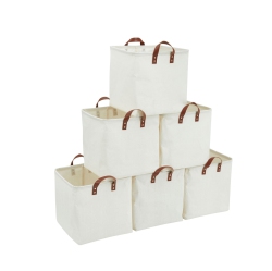 DECOMOMO Foldable Storage Bin - Water Resistant Fabric Container \w Handles | Great for Nurseries Closets Bathroom Toys Blankets Home Décor | Cube