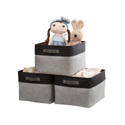 DECOMOMO Fordable Storage Bin - Collapsible Sturdy Cationic Fabric Basket W/handles for Organizing Shelf Nursery Home Closet | Extra Large - 15.8 X