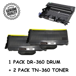 BESTONER Brother 1Drum + 2 Toner Dr360/dr-360/tn360/tn-360/tn360 (Toner & Drum Combo) Compatible Brother Dcp-7030/7040/7045N Hl-2140/2150/2170