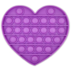 EVEREST Heart Push Pop Bubble Fidget Toy [Sensory Kids Adults Anxiety Stress Relief] In Purple