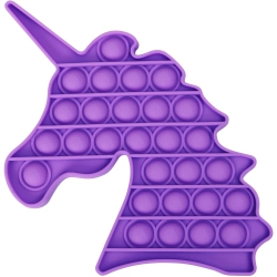 EVEREST Unicorn Push Pop Bubble Fidget Toy [Sensory Kids Adults Anxiety Stress Relief] In Purple