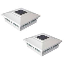 CLASSY CAPS 6X6 Aluminum Oxford Solar Post Cap Slx772W (2 Pack) In White