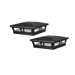CLASSY CAPS 6X6 Aluminum Cambridge Solar Post Cap Slc771B (2 Pack) In Black