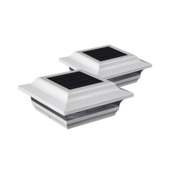 CLASSY CAPS 4X4 Aluminum Imperial Solar Post Cap Sl211W (2 Pack) In White
