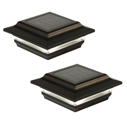 CLASSY CAPS 4X4 Aluminum Imperial Solar Post Cap Sl211B (2 Pack) In Black