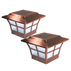 CLASSY CAPS 4X4 Copper Plated Prestige Solar Post Cap Slo79C (2 Pack)