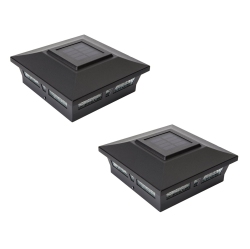 CLASSY CAPS 6X6 Aluminum Oxford Solar Post Cap Slx772B (2 Pack) In Black