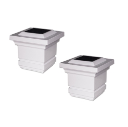 CLASSY CAPS 4X4 Pvc Classy Solar Post Cap Slo74W (2 Pack) In White