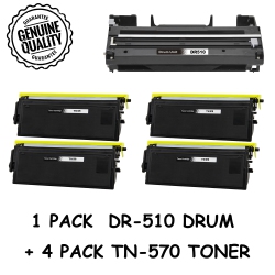 BESTONER Brother 1Drum + 4 Toner Dr510/dr-510/tn570/tn-570/tn570/tn540 (Toner & Drum Combo) Compatible Brother Dcp-8040 8045 Hl-5100 5130 5140 5150