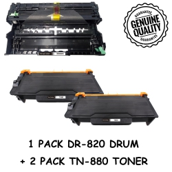 BESTONER Brother 1Drum + 2 Toner Dr820/dr-820/tn880/tn-880/tn880/tn850 (Toner & Drum Combo) Compatible Brother Hl-L6200 L6300 L5100 Mfc-L5700 L5800
