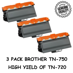 BESTONER 3 Pack Brother Tn750/tn-750/tn750/tn 750/tn720 Compatible Toner Cartridge Brother Hl-5440 Hl-5450 Hl-6180 Dcp-8110 Dcp-8150 Mfc-8510