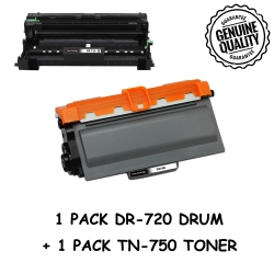BESTONER Brother 1Drum + 1 Toner Dr720/dr-720/tn750/tn-750/tn750/tn720 (Toner & Drum Combo) Compatible Brother Hl-5440 Hl-5450 Hl-6180 Dcp-8110