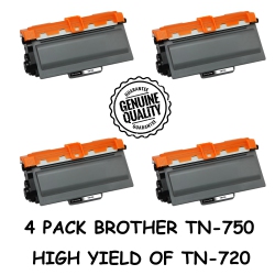 BESTONER 4 Pack Brother Tn750/tn-750/tn750/tn 750/tn720 Compatible Toner Cartridge Brother Hl-5440 Hl-5450 Hl-6180 Dcp-8110 Dcp-8150 Mfc-8510