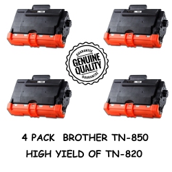 BESTONER 4 Pack Brother Tn850/tn-850/tn850/tn 850/tn820 Compatible Toner Cartridge Brother Hl-L6200 L6300 L5100 Mfc-L5700 L5800 L6800 Dcp-5500 L5600