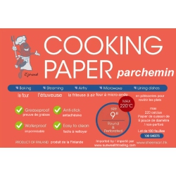 SIM COOK Biodegradable 9 Inch Air-Fryer, Steamer Parchment Paper - 120 Pieces (30PCs Per Pack)