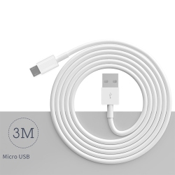 AXGEAR 10Ft/3M Micro USB Cables High Speed USB 2.0 A Male to Micro USB - In White