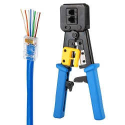 AXGEAR Rj45 Crimp Tool Pass Through Cat5 Cat5E Cat6 Crimping Tool for Rj45/rj12 Regular -