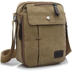 NAVOR Men's Small Vintage Multipurpose Canvas Crossbody Shoulder Bag Crossover Messenger Travel Bag Purse