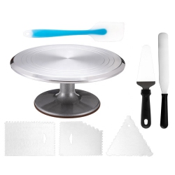 ESAYSWEETZ Aluminium Alloy Revolving Cake Stand Set