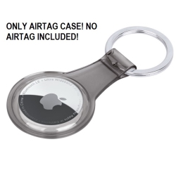 CC Topsave Transparent Rubber Tpu Soft Airtag Key Ring Case, Smoke In Multicolor